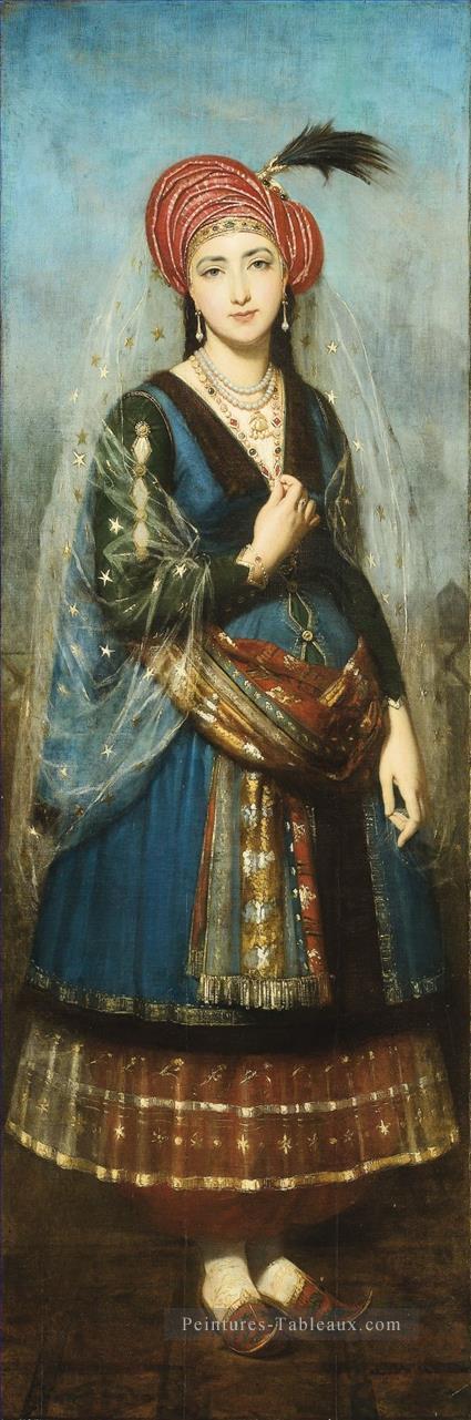 JEUNE FEMME EN COSTUME OTTOMAN par Ecole francaise du milieu du XIXe siecle Islamic Peintures à l'huile